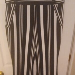 INC International Concepts Black and White Striped Trousers